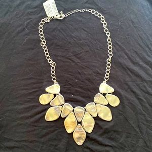 silver tone statement necklace